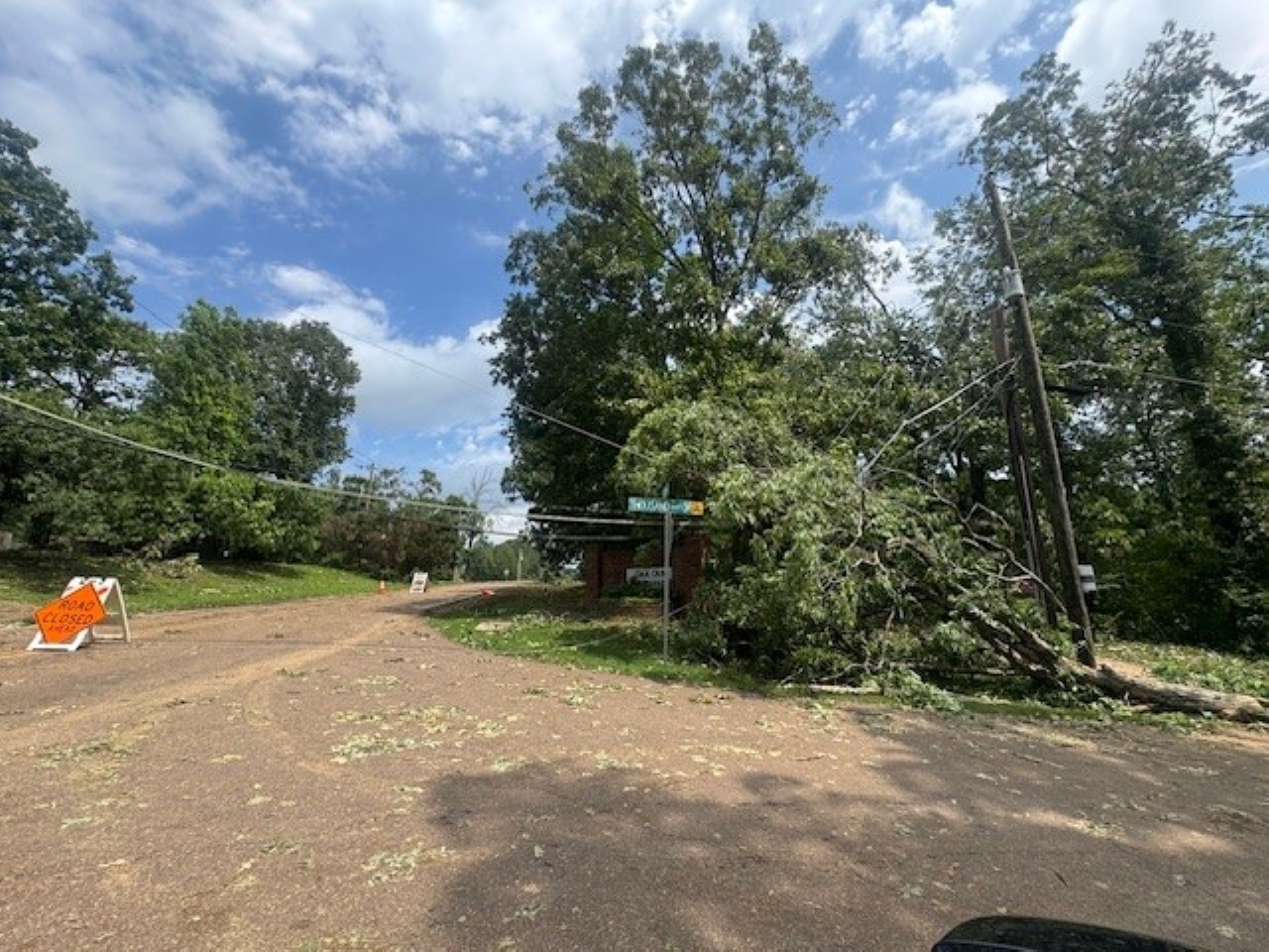 Storm damage in Hernando, Mississippi